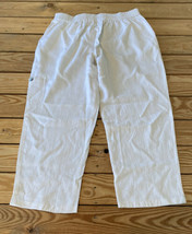 Susan graver NWOT Women’s Linen Utility Crop pants size PS White N4 - £15.56 GBP