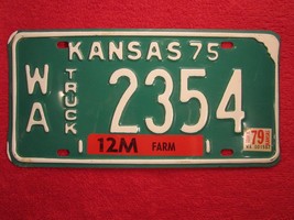 License Plate Truck Tag 1975 Kansas Wa 2354 [Z93] - £8.75 GBP
