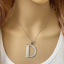 925 Sterling Silver Initial Letter D Pendant Necklace - Large, Medium, Small DC - £26.59 GBP+