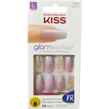 NEW Kiss Nails Gel Fantasy Press or Glue Manicure Long Gel Coffin Purple Ombre - £11.63 GBP