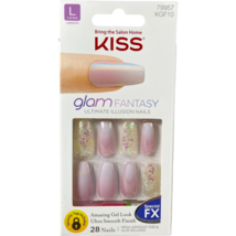 NEW Kiss Nails Gel Fantasy Press or Glue Manicure Long Gel Coffin Purple Ombre - $14.88