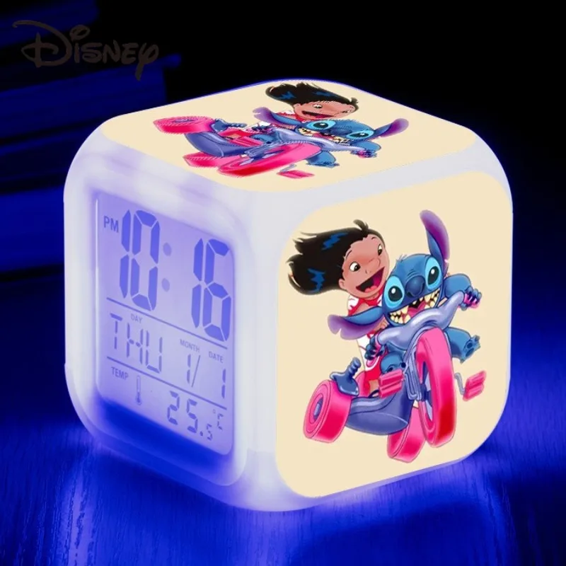 Lilo and Stitch Disney Alarm Clock Kawaii Cartoon Anime -8x8x8CM Stitch-22 - $10.52