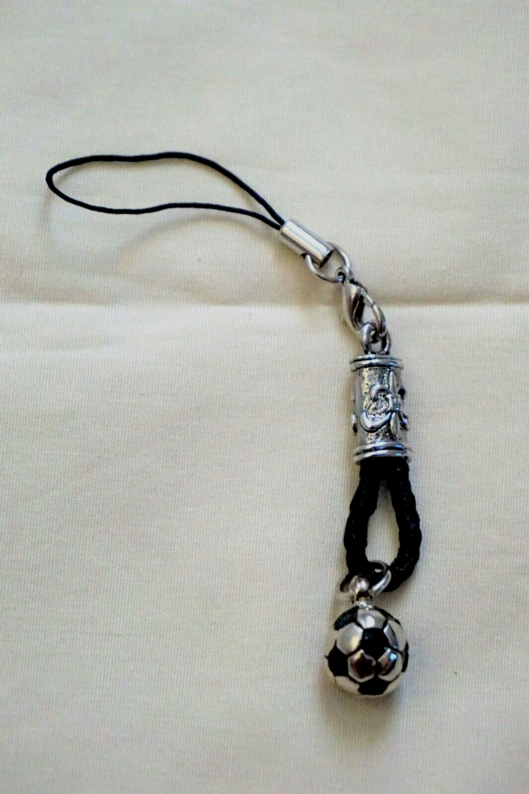 New Mini Metal Soccer Football Cell Phone Strap Charm - Made in Korea 0.... - $6.88