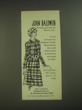 1974 John Baldwin Ad - Stephan Casuals Short sleeved dress with bolero j... - $18.49