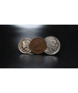 Vintage Coin Silver Dime Indian Head Penny Buffalo Nickel Tie Clip Bar BB14 - €44,40 EUR
