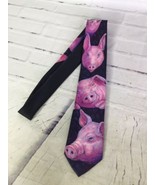 Vintage 1989 Ralph Marlin Blaine Heilman PIG Patterned Tie Made in USA - £8.08 GBP