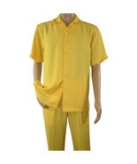 Mens INSERCH 2pc Walking Leisure Suit Shirt Pants Set Short Sleeves 9356... - $140.77 CAD