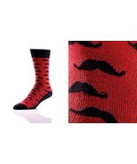 Moustache Men&#39;s Crew Socks Premium Yo Sox Brand Cotton Antimicrobial Bla... - £7.77 GBP