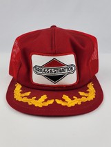 Vintage Briggs &amp; Stratton snapback trucker hat Feather Bill K-Products USA made - £24.90 GBP
