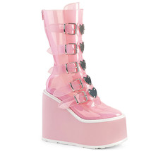 DEMONIA SWING-230C Women&#39;s 5&quot; Platform Mid-Calf W/5 Buckle Straps Back Zip Boots - £88.09 GBP