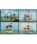 4 Vintage Jamestown Ships POSTCARDS VA Colony Susan Constant Godspeed Di... - $271.80 MXN