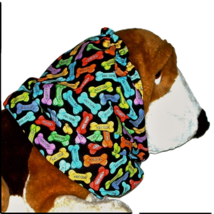 Dog Snood Bright Multi Colored Good Dog Bones Biscuits Cotton Cavalier Cocker - £7.99 GBP