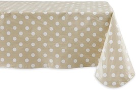  Tabletop Collection Flannel Backed Polka Dot Tablecloth Rectangle 60x84 Na - £24.96 GBP