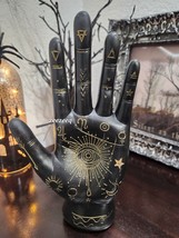 Halloween Black Palmistry Hand Fortune Teller Palm Reading Resin Hand 9.5 - £18.43 GBP