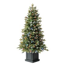 4.5 ft Pre-Lit Potted Aspen Artificial Christmas Tree, Color-Changing - £116.81 GBP