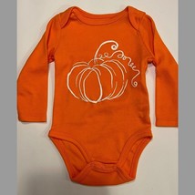 NWT Newborn Dot &amp; Zazz 0-3 M Orange Sketchy Pumpkin Long  Sleeved 1-Piec... - £7.13 GBP