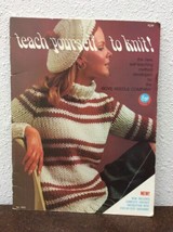 Teach Yourself To Knit Vintage Craft Book 1968 31 Pages Boye Needle Company - £6.21 GBP