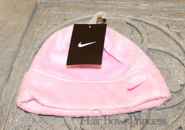 NIKE SOFT fuzzy beanie girls size sz 7-16 pink SUPER CUTE light pink Chr... - $9.41