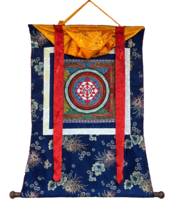 SHRI YANTRA/ SHRI CHAKRA MANDALA NEWARI PAUBHA THANGKA PAINTING WITH SIL... - $2,689.79 MXN
