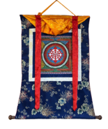 SHRI YANTRA/ SHRI CHAKRA MANDALA NEWARI PAUBHA THANGKA PAINTING WITH SIL... - $2,689.79 MXN