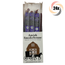 Full Box 24x Sticks Amish Smokehouse Teriyaki 100% Beef Snack Sticks | 1... - £33.55 GBP