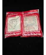Lot 2 Vintage Unicorn Lion Needlecraft Quicksew  Kits Needlepoint Craft NOS - $378.09 MXN