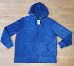 Polo Ralph Lauren Mens XXL Knit Corduroy Navy Blue Full-Zip Hoodie NWT - $144.51
