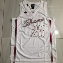 Men&#39;s Cavaliers #23 LeBron James Retro Basketball Stitched Jersey White - £29.48 GBP