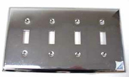 W014SMC-CHR Chrome Stamped Steel Quad Switch Outlet Wall Cover - £19.65 GBP