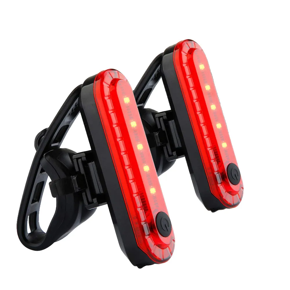 2pc Red USB Rechargeable Bike Bicycle Cycling 4 Modes LED Front Rear Tail Light  - $38.53