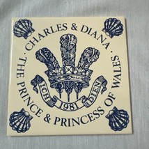 Royal Wedding Charles &amp; Diana Commemorative Tile Trivet - Made in Englan... - £15.45 GBP