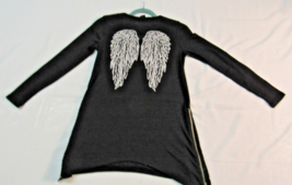 Hot Topic Angel Wings Black Knit Top Size Small Zip Side Dress Long Sleeve GOTH - £21.43 GBP