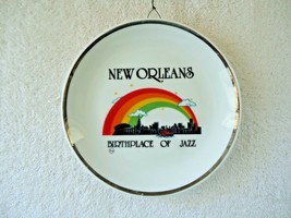 Vintage New Orleans &quot; Birthplace Of Jazz &quot; Wall Hanging Souvenir Collector Plate - £20.66 GBP