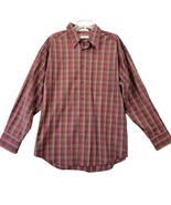 Geoffrey Beene Brown Shirt Preppy Plaid Classic Long Sleeves Buttons Men... - $6.30