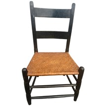 Vintage Shaker Ladderback Chair w/ Woven Rush Seat – 32x16x14 Rustic Pri... - $4,721.28 MXN