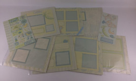 Scrapbook Lot -14 Completed Pages Stickers 12x12 Nursery Baby Boy Neutral Girl - £25.47 GBP