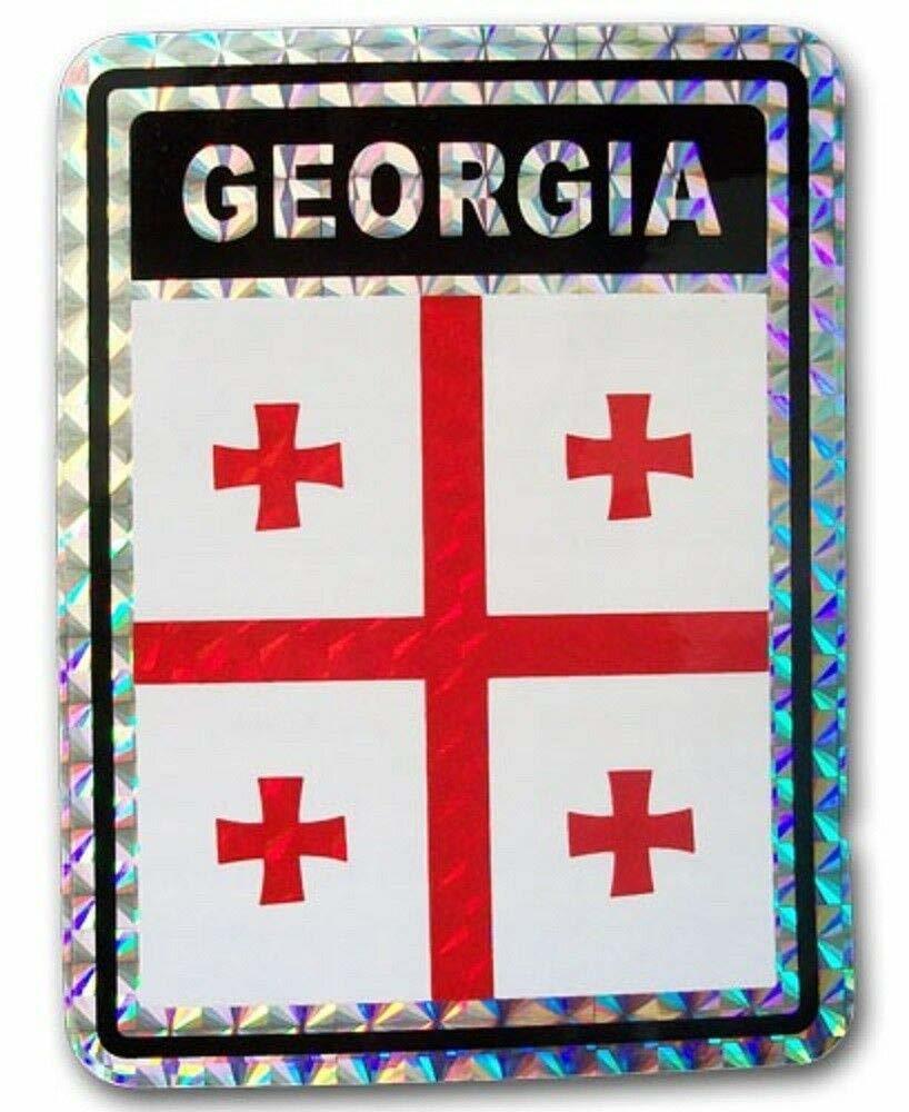 Georgia Country Flag Reflective Decal Bumper Sticker - $2.88