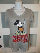 Disney Mickey Mouse Gray Short Sleeve Shirt Size XS Women&#39;s NEW - £15.97 GBP