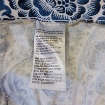 Elastic Waist Women's 14 Blue/White Cotton Blend Floral Pull-On Skirt Waist 36" image 4