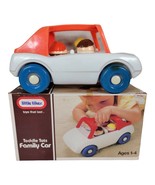 Vtg 1986 Little Tikes Toddle Tots FAMILY CAR with 3 Chunky People &amp; 1 Do... - £24.40 GBP