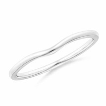 ANGARA Curved Comfort Fit Plain Wedding Band in 14K Solid Gold - £275.65 GBP