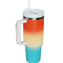 Ombre Red Yellow Blue Print 40 oz Stainless Steel Insulated Tumbler - £30.25 GBP