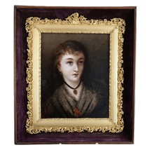 c1850 Portrait of a Young woman Oil on Canvas in incredible frame - £470.98 GBP
