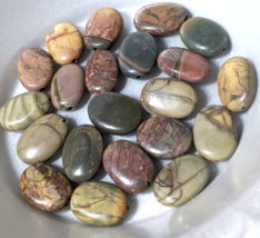 Bead Lot Wild Horse Picture Jasper Oval Beads Tumbled Loose 18 x 14 mm Jewelry - £5.89 GBP