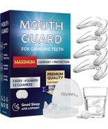 4 Mouth Guards for Grinding Teeth at Night Nighttime Sleeping Guard + Cl... - $306.90 MXN