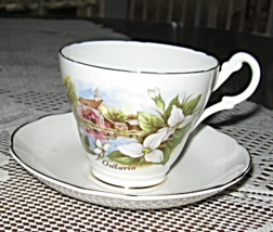 Regency Bone China-Ontario-Teacup &amp; Saucer-Porcelain-England &amp; Canada - $16.00