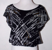 Rock and Republic Womens Top Large Crop Abstract Studded Geometric Club Wear  - £14.15 GBP
