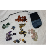 Polished Stones Mixed Natural Rocks 10oz Lot With Bag - $9.46
