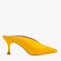 The Solara Yellow Leather Women Mule Heel image 8