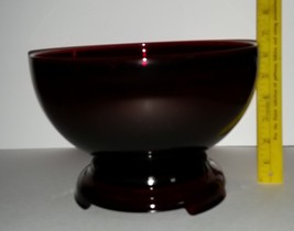 Vintage Anchor Hocking Royal Ruby Punch/Popcorn Bowl with Stand - £95.91 GBP